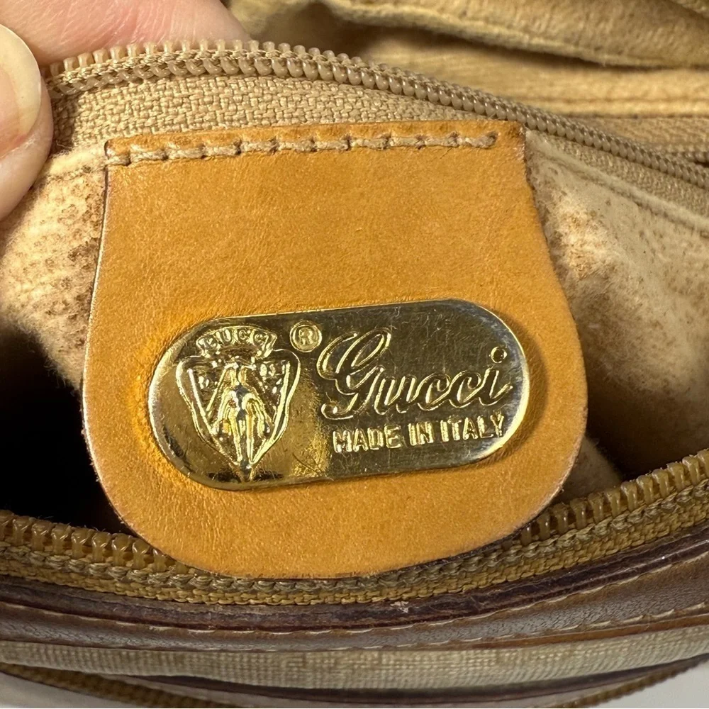 GUCCI Vintage 80’s Micro GG Supreme shoulder bag purse beige neutral - Picture 11 of 13